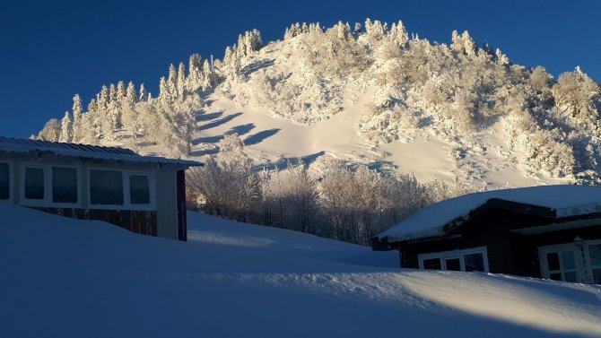 Evler kar altında kaldı