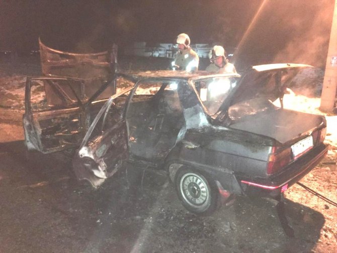 Araç yandı şoförü kayıp