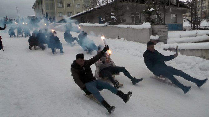 Giresun’da kar festivali renkli görüntülere sahne oldu