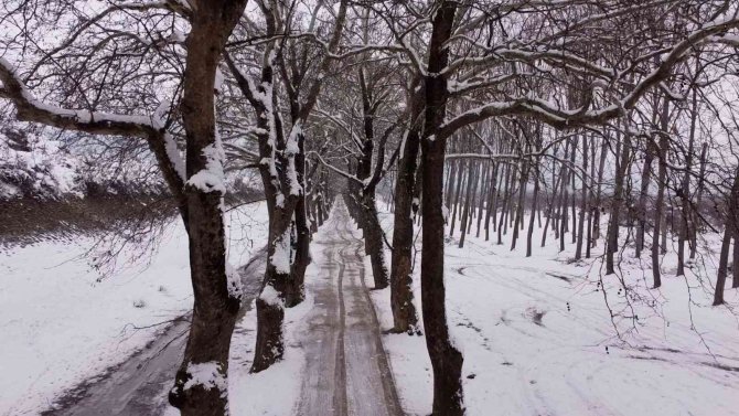 Kestel’de kar yağışı sonrası kartpostallık görüntüler