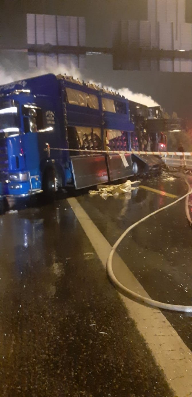 Tır şoförü yanarak hayatını kaybetti