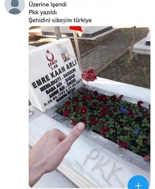 Şehit mezarlarına çirkin saldırı yapan zanlı, duruşma salonunda da şehide küfür etti