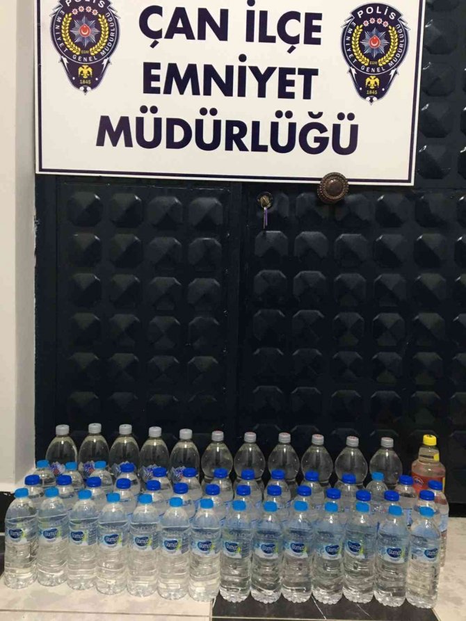 Çan’da sahte içki ele geçirildi