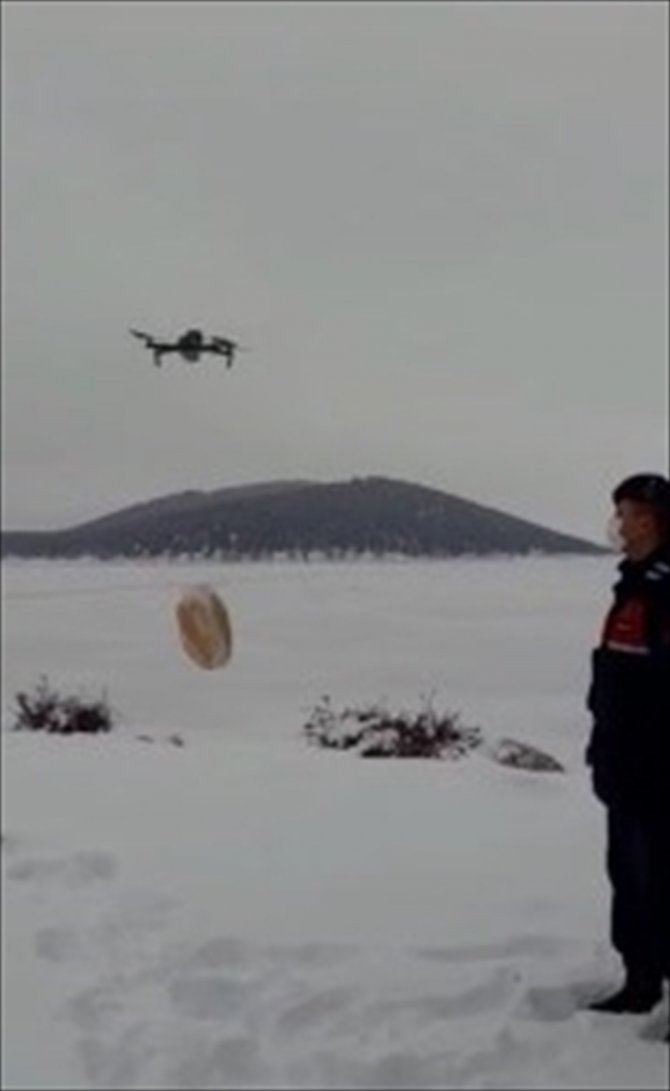 Beyşehir Gölü'ndeki adada mahsur kalan besicilere ihtiyaçları drone ile ulaştırıldı