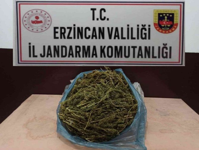 Erzincan’da 2 kilo 848 gram kubar esrar ele geçirildi