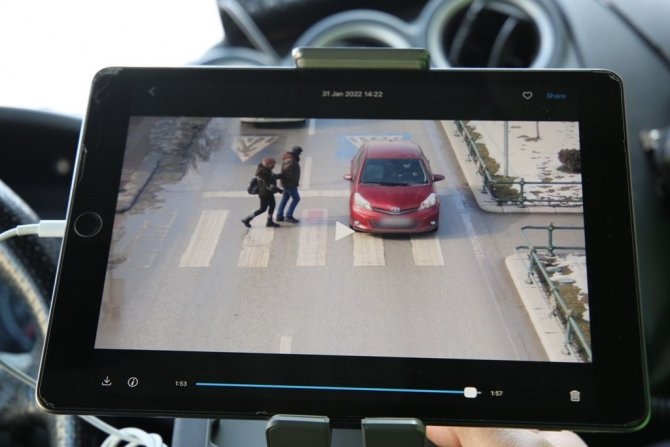 Drone destekli trafik denetiminde kış lastiği de kontrol edildi