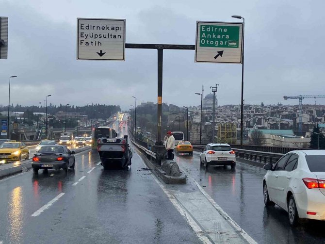 Kiralık araçla takla attı, burnu bile kanamadı