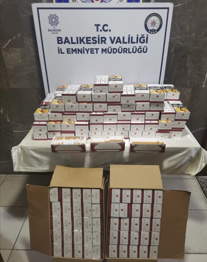Bandırma’da 40 bin adet makaron ele geçirildi