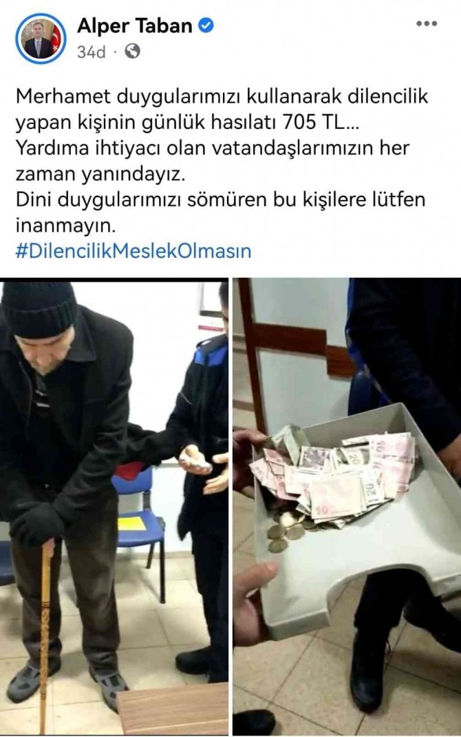 Dilencinin üzerinden çıkan para şaşırttı