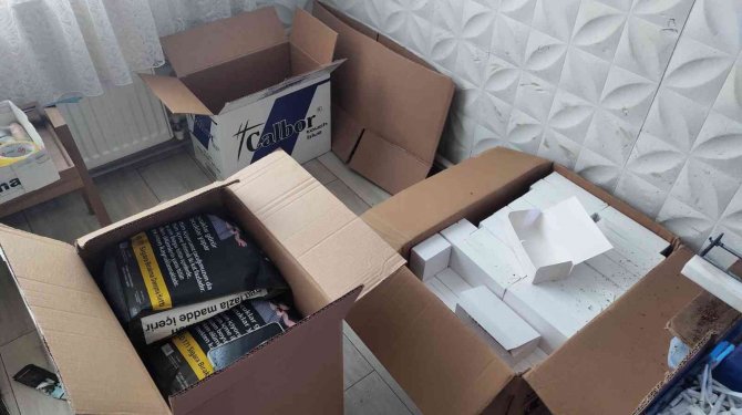 Evinde kaçak sigara dolumu yapan şahıs suçüstü yakalandı