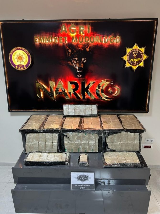 72 kilo 394 gram eroin ele geçirildi