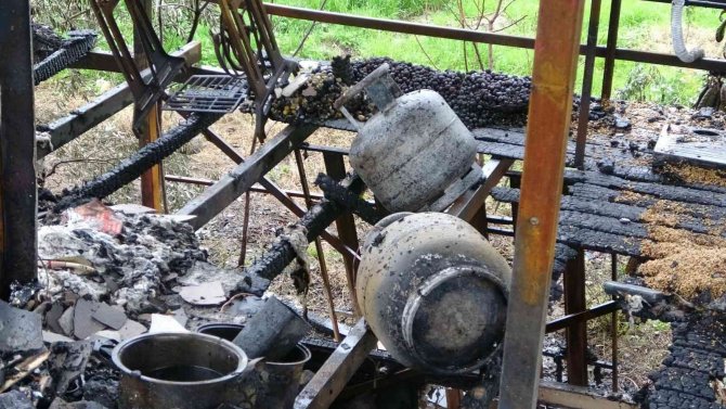 Yaşlı kadın yanarak öldü