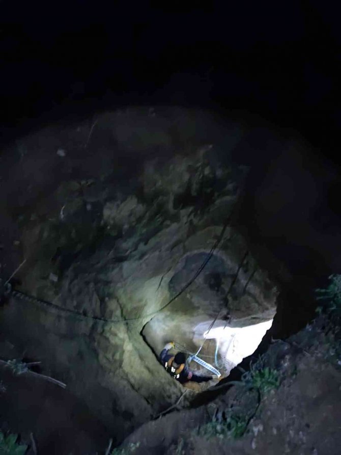 Kuyuya düşen keçiyi itfaiye kurtardı