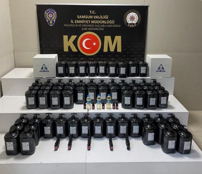 Samsun’da sahte içki ele geçirildi