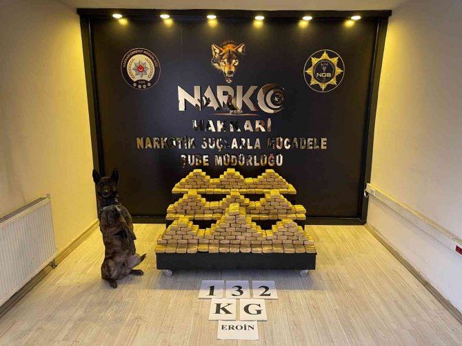 Yüksekova’da 132 kilogram eroin ele geçirildi