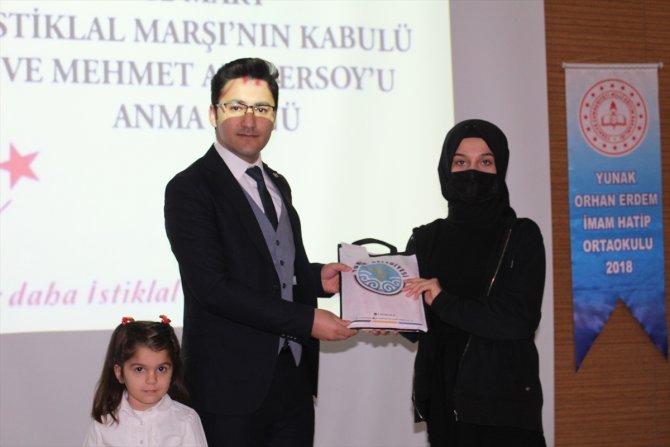 Yunak'ta İstiklal Marşı'nın kabulünün 101. yılını kutlandı