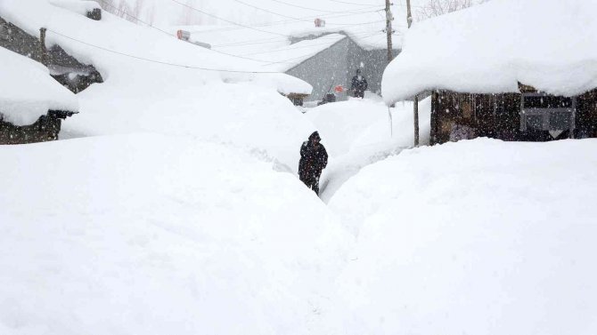 Köyü kar yuttu: Vatandaşlar tünel açarak evlerine gidiyor