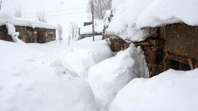 Köyü kar yuttu: Vatandaşlar tünel açarak evlerine gidiyor