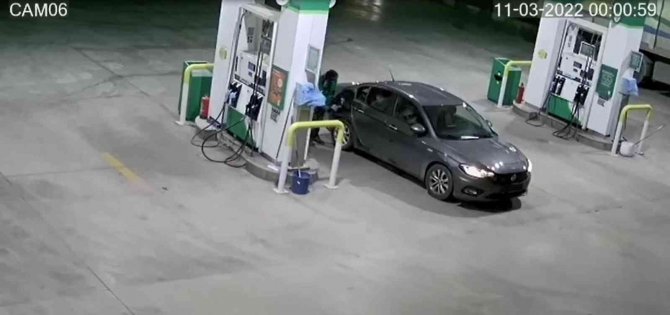 Aracının deposunu doldurup kaçan şüpheliler yakalandı