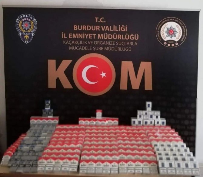 Burdur’da kaçak 550 paket sigara ele geçirildi