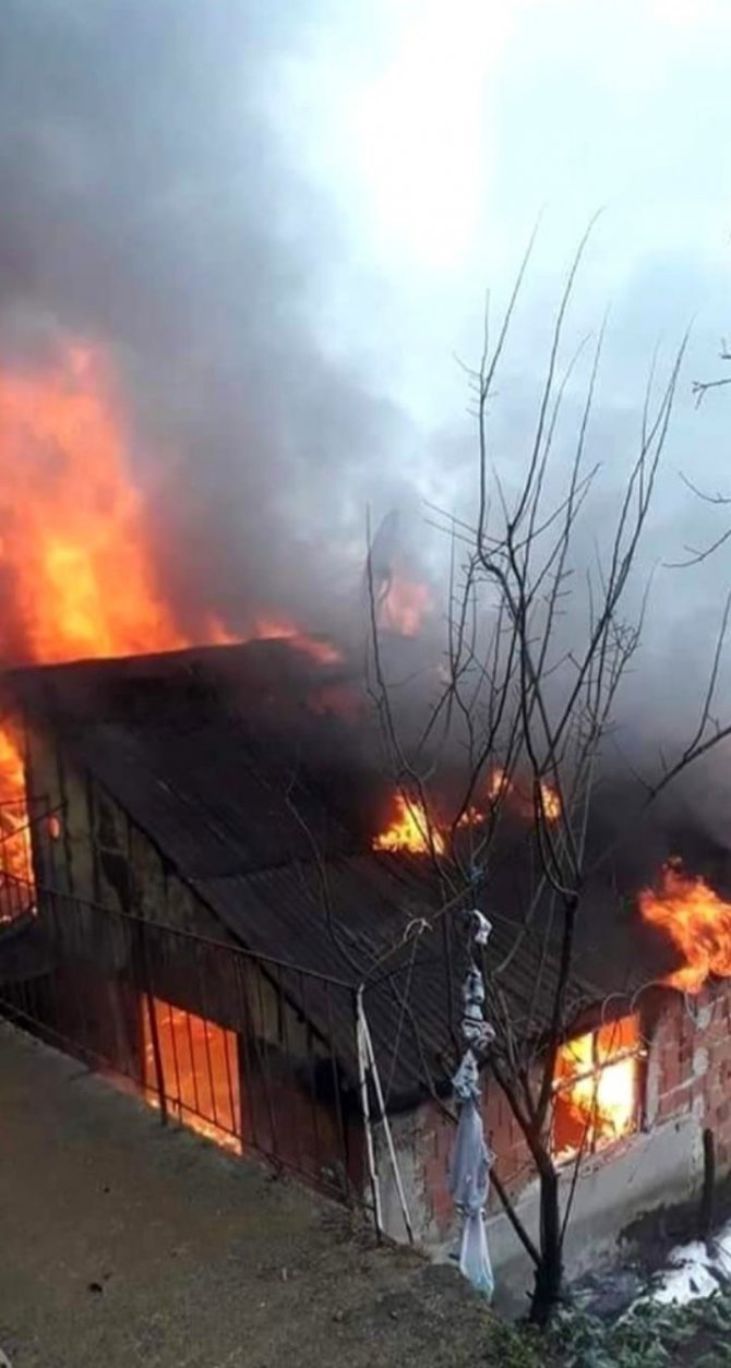 Alevlere teslim olan iki ev kül oldu