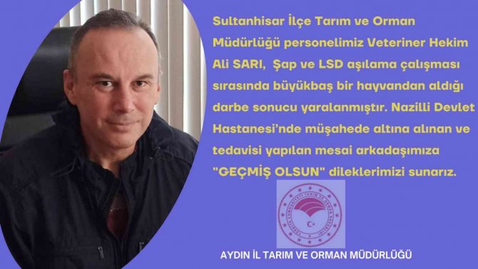 Talihsiz veteriner aşılama sırasında büyükbaş hayvandan aldığı darbe ile yaralandı