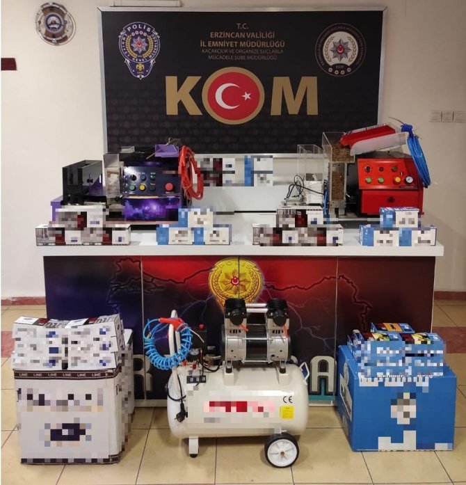 Erzincan’da kaçak sigara, tütün, makaron operasyonu