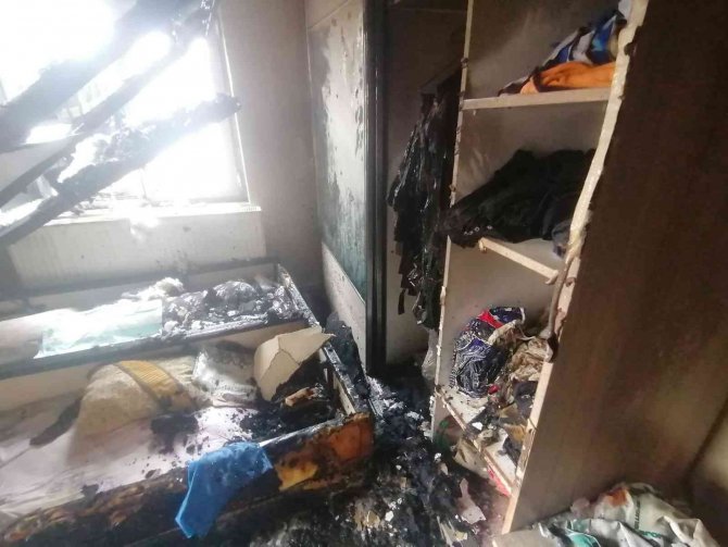 Elektrikli battaniye yangına neden oldu