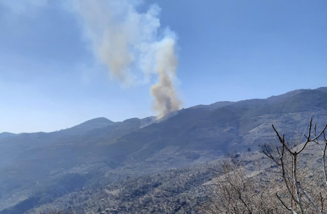 Kontrolden çıkan anız ateşi, ormanlık alana sıçradı