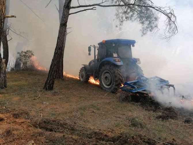 Orman yangını köylülerin de yardımıyla kontrol altına alındı