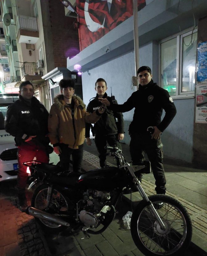 Çalınan motosiklet, gece kartalları tarafından bulundu