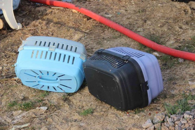 Konteynerde çıkan yangında elleri ve ayakları yandı