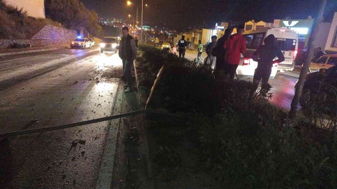 Aydınlatma direğini devirerek durabildi