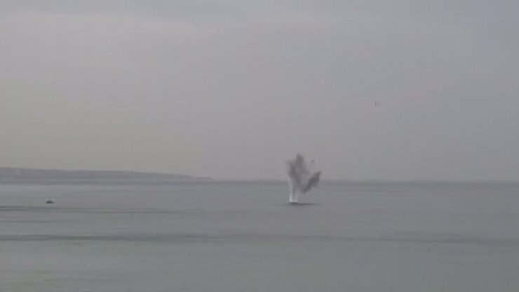 Mayınların imha edildikleri anların görüntüleri paylaşıldı