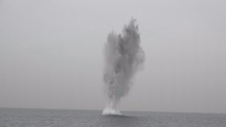 Mayınların imha edildikleri anların görüntüleri paylaşıldı