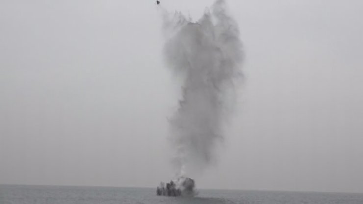 Mayınların imha edildikleri anların görüntüleri paylaşıldı