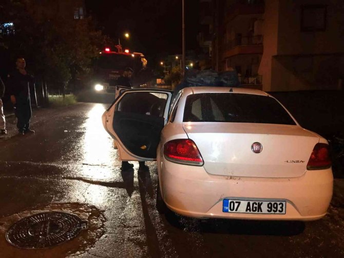 Park halindeki otomobil alev topuna döndü