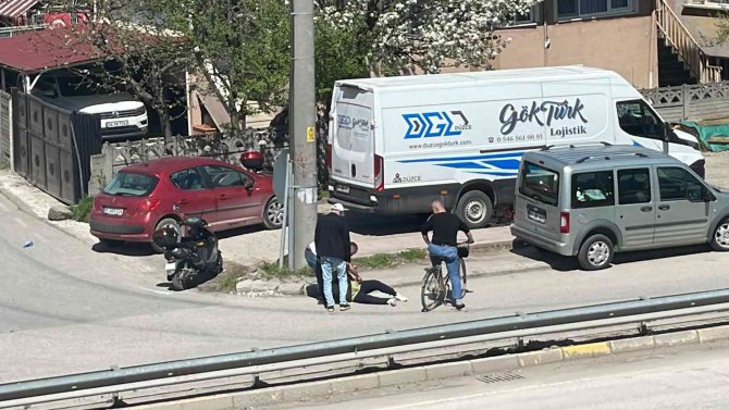Yolun karşısına geçmeye çalışan yayaya elektrikli bisiklet çarptı