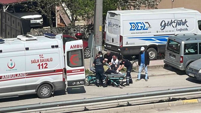 Yolun karşısına geçmeye çalışan yayaya elektrikli bisiklet çarptı