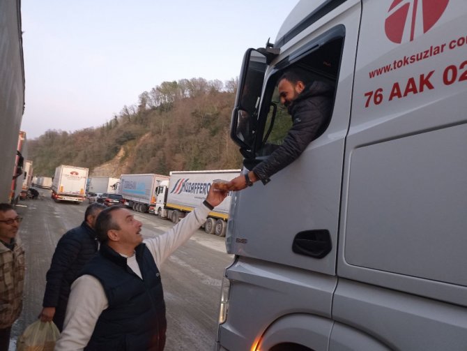 Sarp Sınır Kapısında tır kuyruğu