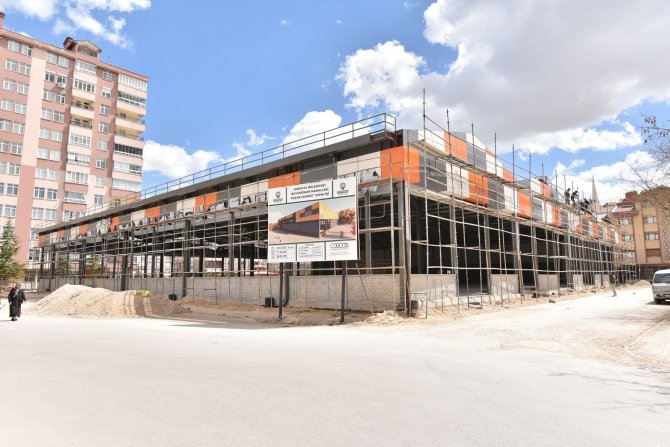 Karatay’da GES projeli kapalı pazar marketlerin yapımında sona gelindi