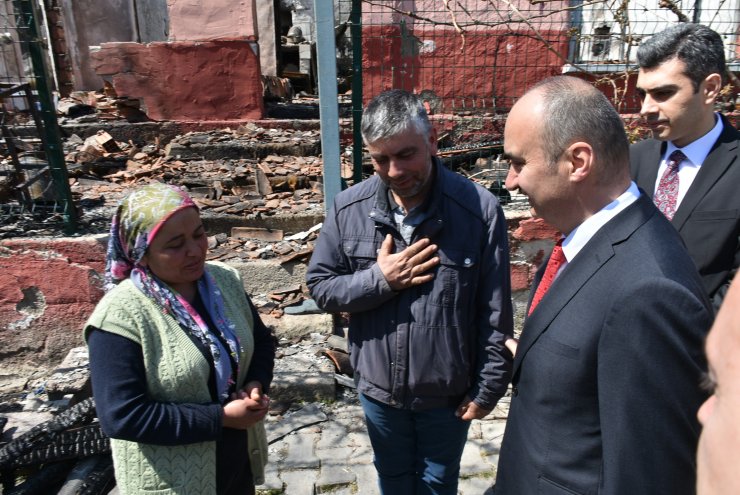 Evleriyle birlikte tüp bebek hayalleri de yanan aileye, valilik sahip çıktı