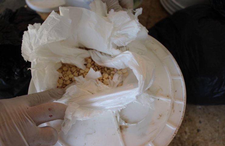 Turşu bidonlarından uyuşturucu çıktı