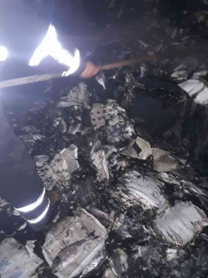 Balık yüklü kamyonet cayır cayır yandı