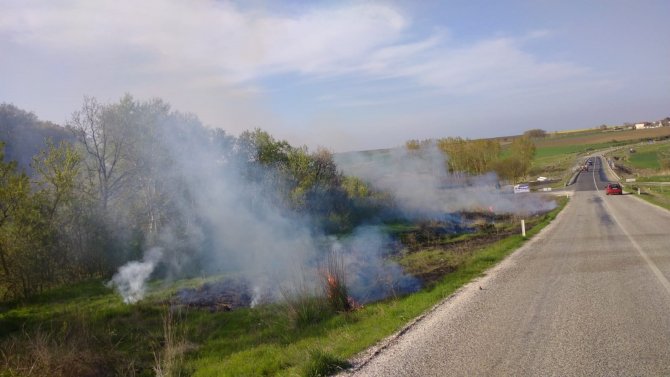 Otluk alanda çıkan yangın korkuttu