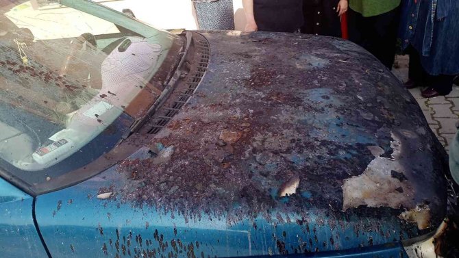 Ahşap garajda çıkan yangında 1 otomobil hasar gördü