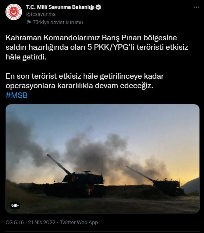 5 PKK'lı terörist etkisiz hale getirildi