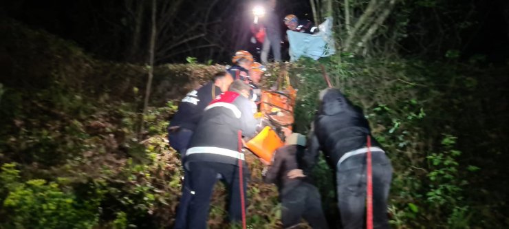 Paraşütle ağaçlık alana düştü