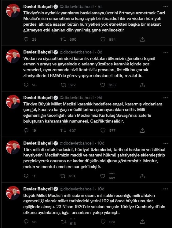 Bahçeli: Yüzsüzce karanlık içinde poz vermeleri zillettir, rezalettir