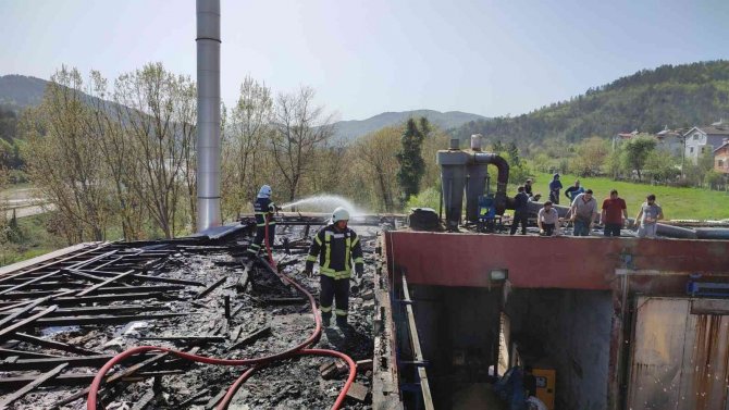 Kereste fabrikasında yangın paniği